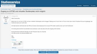 
                            13. Zugang zu LOTSE und virtueller Studienplatz nicht möglich ...