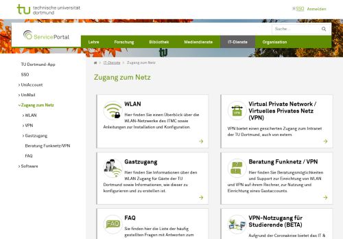 
                            13. Zugang zum Netz - ServicePortal - TU Dortmund