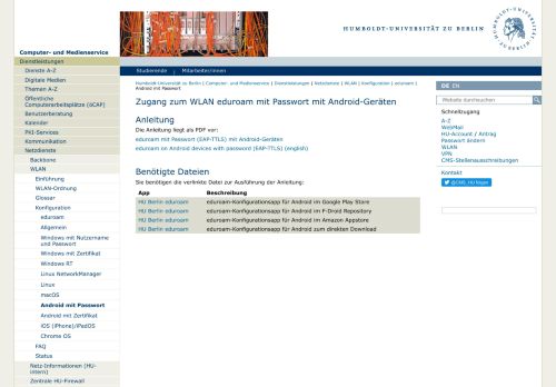 
                            10. Zugang zum WLAN eduroam mit Passwort mit Android-Geräten ...