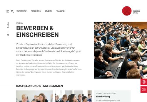 
                            2. Zugang zur Onlinebewerbung an der Universität Heidelberg