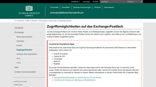 
                            9. Zugänge/Clienten | Exchange | Groupware | Dienste ... - TU Chemnitz