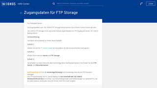 
                            3. Zugangsdaten für 1&1 IONOS FTP Storage - 1&1 IONOS Hilfe