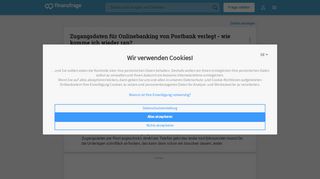 
                            10. Zugangsdaten für Onlinebanking von Postbank verlegt - wie komme ...