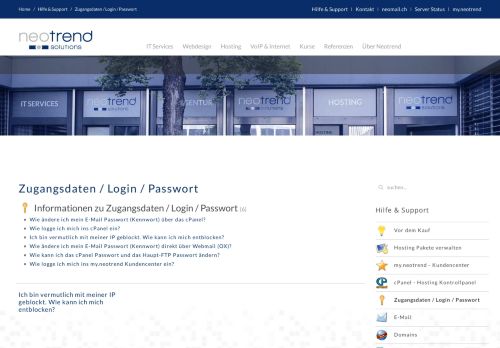 
                            2. Zugangsdaten / Login / Passwort - Neotrend