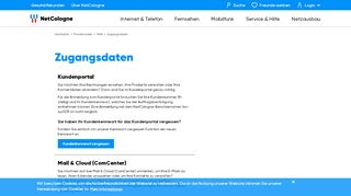 
                            6. Zugangsdaten OnlineService - NetCologne