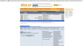 
                            2. Zugangsdaten | Übersetzung Englisch-Deutsch - Dict