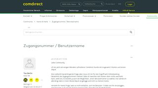 
                            11. Zugangsnummer / Benutzername - comdirect