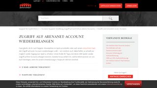 
                            7. Zugriff auf ArenaNet-Account wiedererlangen – Support für Guild Wars 2