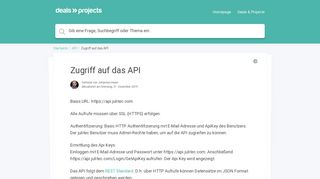 
                            8. Zugriff auf das API - Deals & Projects - Julitec