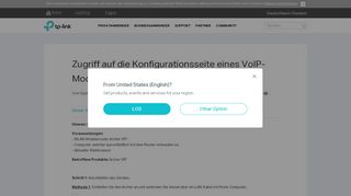 
                            1. Zugriff auf die Konfigurationsseite eines VoIP-Modem ... - TP-Link