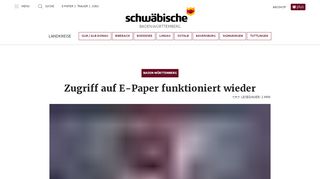 
                            8. Zugriff auf E-Paper funktioniert wieder - Schwäbische Zeitung