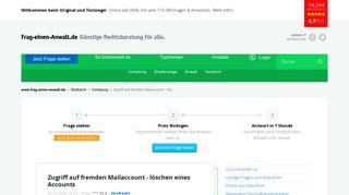 
                            6. Zugriff auf fremden Mailaccount - löschen eines Accounts