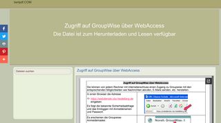 
                            11. Zugriff auf GroupWise über WebAccess dokumente herunterladen ...