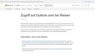 
                            2. Zugriff auf Outlook.com bei Reisen - Outlook - Office Support - Office 365