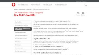 
                            2. Zugriff auf und Installation von One Net E-fax - One Net Business