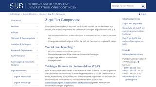 
                            7. Zugriff im Campusnetz - SUB Göttingen