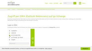 
                            8. Zugriff per OWA (Outlook WebAccess) auf go Xchange - exigo