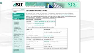 
                            2. Zugriffsmöglichkeiten KIT-Postfach - KIT - SCC