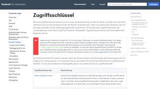 
                            1. Zugriffsschlüssel - Facebook Login - Facebook for Developers