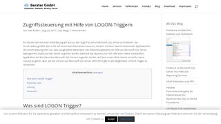 
                            5. Zugriffssteuerung mit Hilfe von LOGON-Triggern › db-Berater GmbH