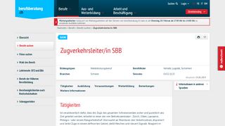 
                            13. Zugverkehrsleiter/in SBB - berufsberatung.ch