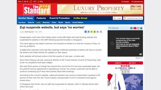 
                            8. Zuji suspends website, but says 'no worries' - The Standard