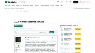 
                            11. ZUJI Worst customer service - Hong Kong Forum - TripAdvisor