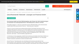 
                            12. Zukunftsweisende Telematik– Lösungen von Proemion GmbH ...