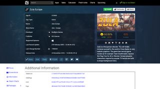 
                            6. Zula Europe · Zula - Europe · AppID: 513650 · Steam Database