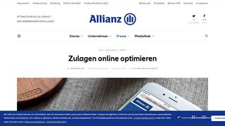 
                            5. Zulagen online optimieren – Allianz Deutschland AG