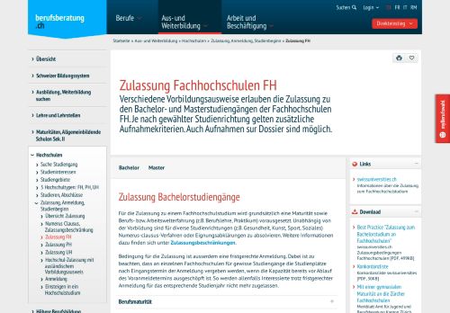 
                            8. Zulassung FH - berufsberatung.ch