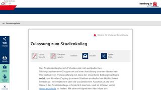 
                            6. Zulassung zum Studienkolleg - Stadt Hamburg