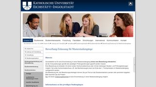 
                            7. Zulassung/Bewerbung für Masterstudiengänge - Katholische ...