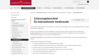 
                            10. Zulassungsbescheid - Universität Osnabrück
