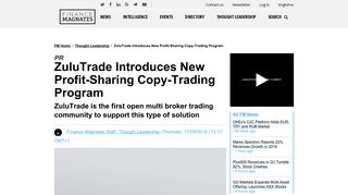 
                            12. ZuluTrade Introduces New Profit-Sharing Copy-Trading Program ...