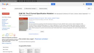 
                            9. ZUM '95: The Z Formal Specification Notation: 9th International ...