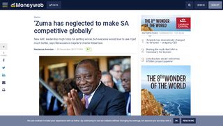 
                            9. 'Zuma has neglected to make SA competitive globally' - Moneyweb