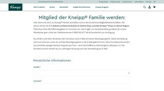 
                            3. Zur Familienkarte anmelden | Kneipp