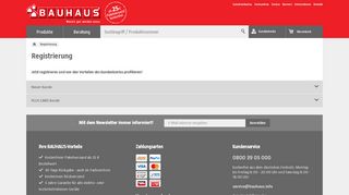 
                            3. Zur PLUS CARD-Registrierung - Bauhaus