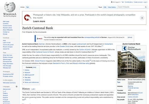 
                            8. Zurich Cantonal Bank - Wikipedia