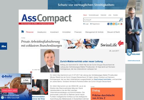 
                            12. Zurich-Maklervertrieb unter neuer Leitung | AssCompact - Nachrichten