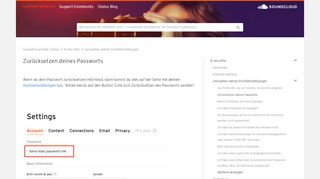 
                            2. Zurücksetzen deines Passworts – SoundCloud Help Center