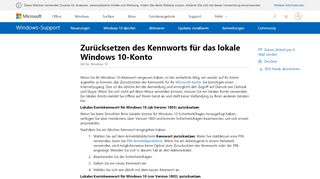 
                            6. Zurücksetzen des Kennworts des lokalen Windows 10-Kontos