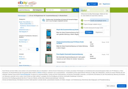 
                            8. Zusammenfassung eBay Kleinanzeigen