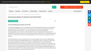 
                            3. Zusammenschluss F-Call AG und 2Call GmbH - Fiducia IT AG ...