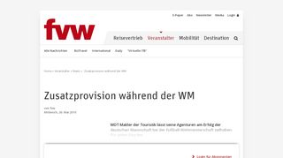 
                            13. Zusatzprovision während der WM - fvw