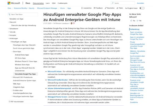 
                            7. Zuweisen von verwalteten Google Play-Apps für Android Enterprise ...