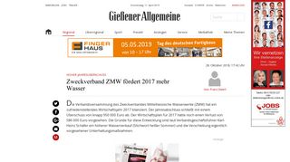 
                            3. Zweckverband ZMW fördert 2017 mehr Wasser - Gießener Allgemeine