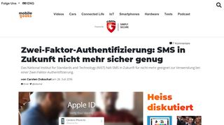 
                            7. Zwei-Faktor-Authentifizierung: SMS in Zukunft nicht mehr sicher genug