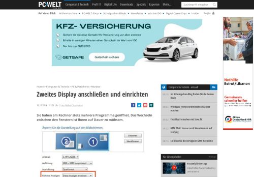 
                            4. Zweites Display anschließen und einrichten - PC-WELT